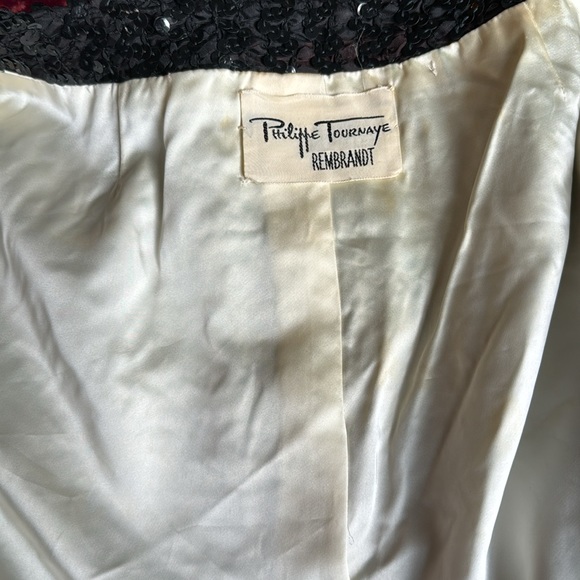 VINTAGE 1960s sequined Philippe Tournaye for Rembrandt cropped blazer jacket - Picture 5 of 8